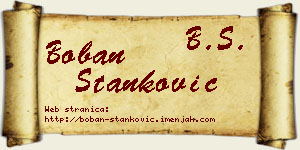 Boban Stanković vizit kartica